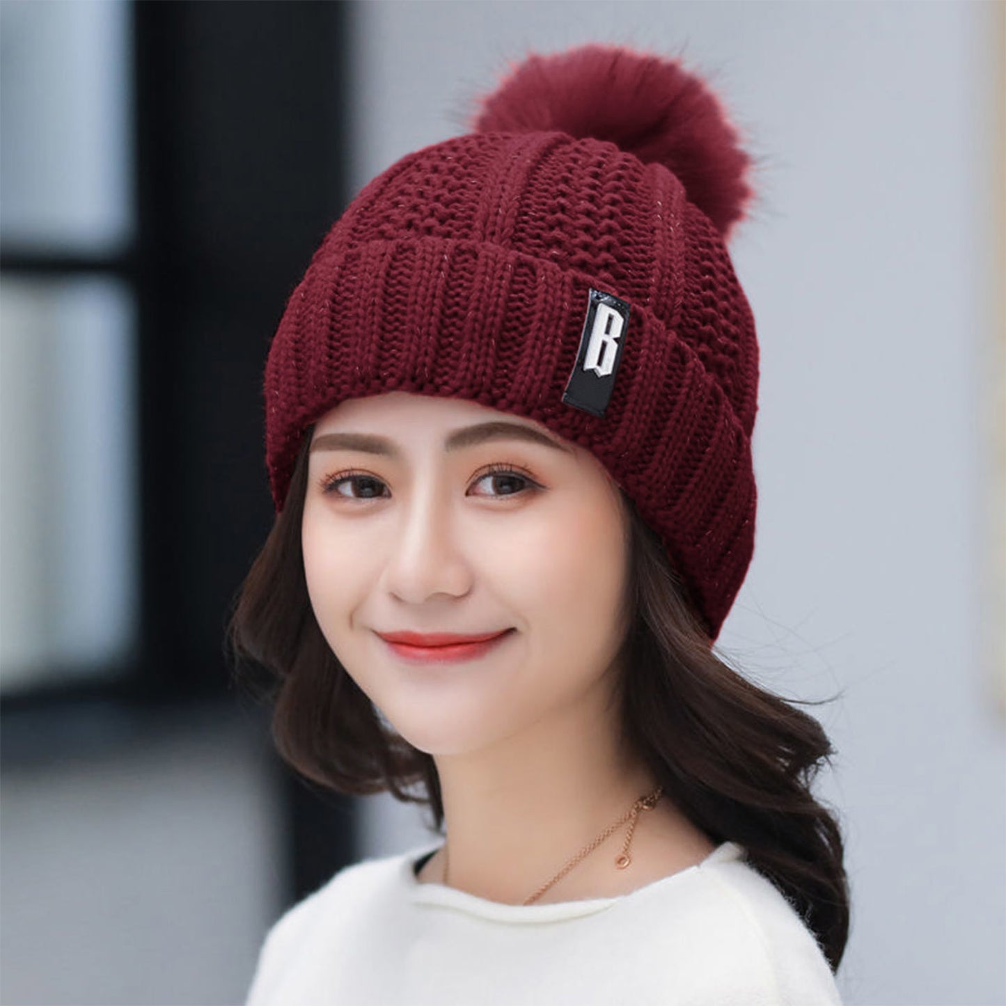 Women's Winter Beanie and Scarf Set - Warm Knitted Skull Cap