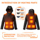 Women's Heated Jacket with Battery Pack, Outdoor Sports Heated Jackets for Women in Black