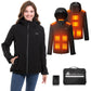 Women's Heated Jacket with Battery Pack, Outdoor Sports Heated Jackets for Women in Black