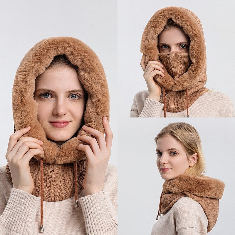 2-in-1 Winter Fleece Hood & Neck Warmer – Cold-Proof Ski Hood and Warm Scarf for Outdoor Activities