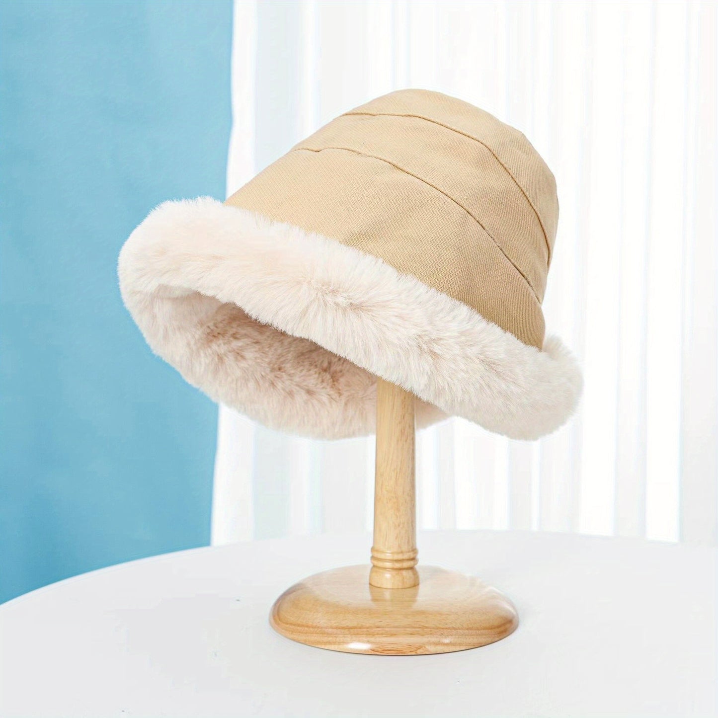 Winter Thermal Bucket Hat – Faux Fur Plush, Thickened Ear Protection for Women