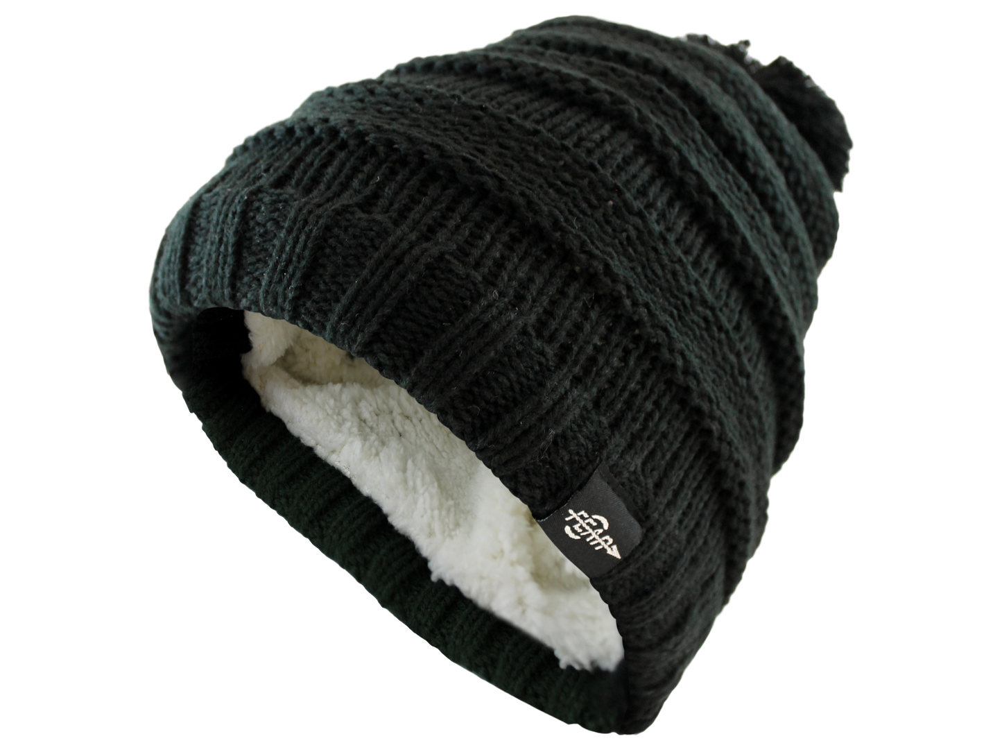 Fear0 NJ Warmest Plush Insulated Black Knit Cable Toddler/Girls/Kids Beanie Hat