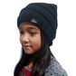 Fear0 NJ Warmest Plush Insulated Black Knit Cable Toddler/Girls/Kids Beanie Hat