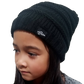 Fear0 NJ Warmest Plush Insulated Black Knit Cable Toddler/Girls/Kids Beanie Hat