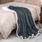 Electric Heated Blanket Throw Reversible Flannel and Sherpa Blanket-Gray - Color: Gray