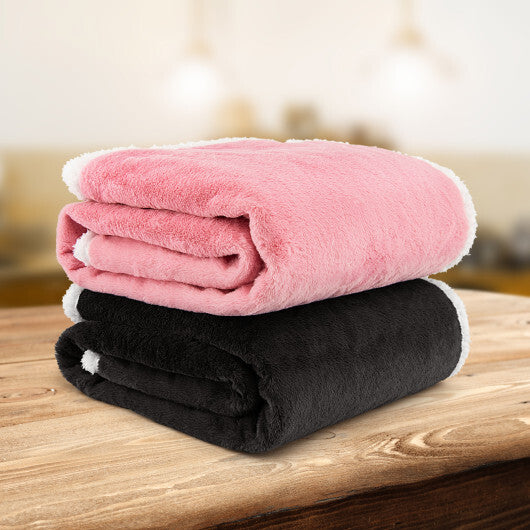 Electric Heated Blanket Throw with 10 Heat Settings-Pink