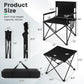 Outdoor Folding Camping Chairs and Table Set with Carrying Bag-Black