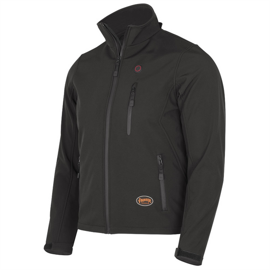 Pioneer Heated Softshell Jacket – Black, Size 3XL for Cold Weather