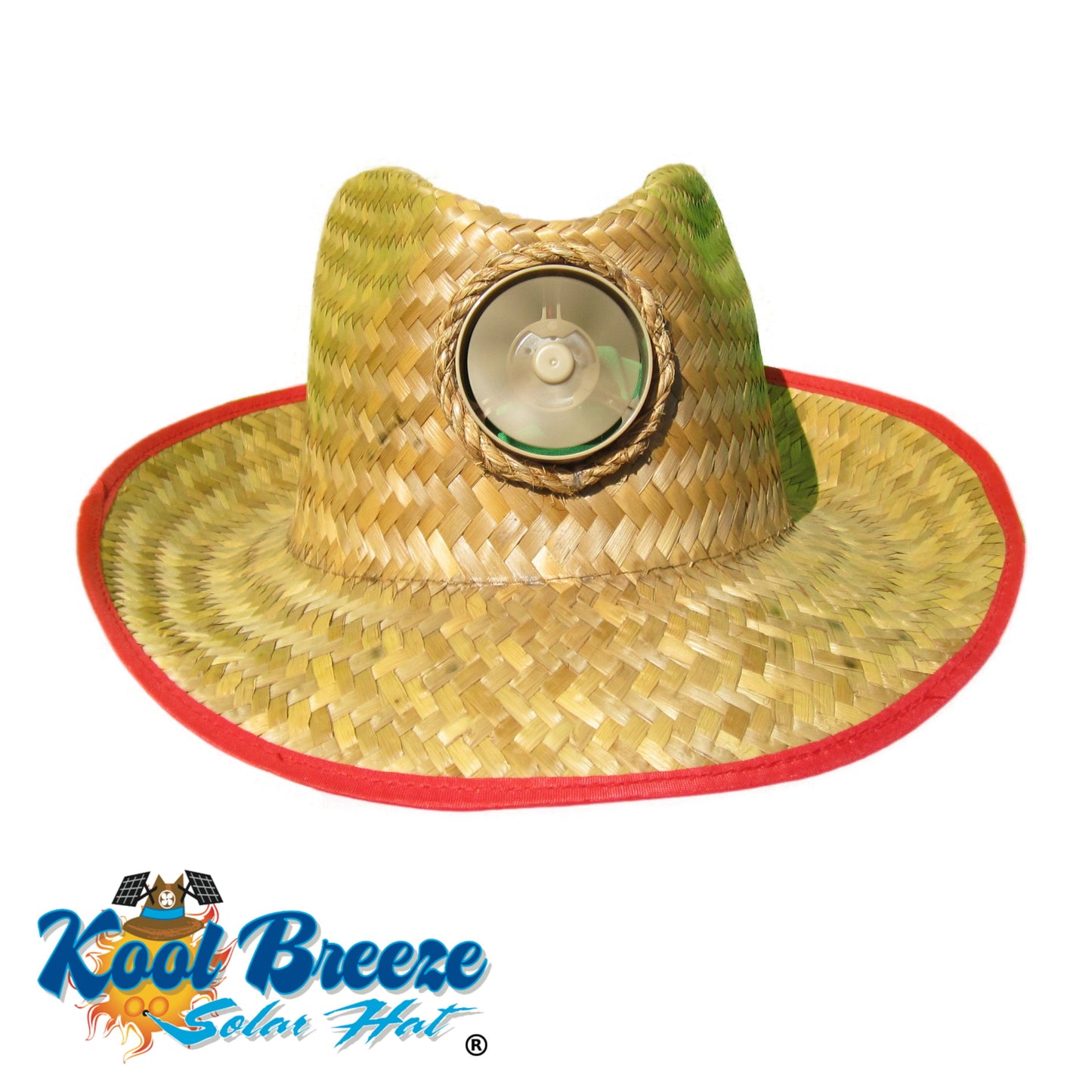 Lady's Fedora Brown/Red Solar Straw Hat