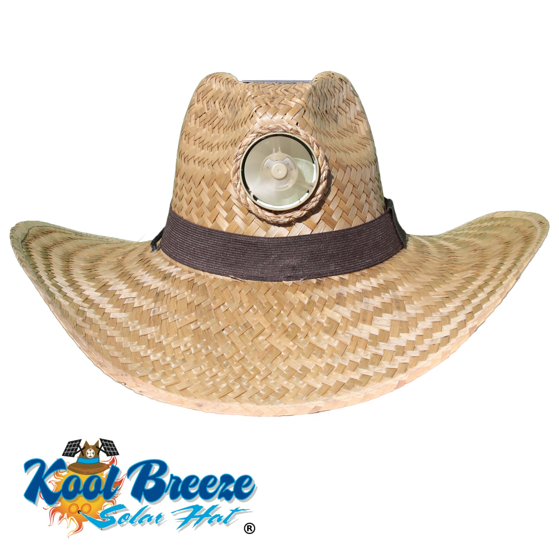 Alternate Front View of Gentleman's "Brown" Solar Straw Hat