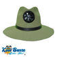 Men's Olive Green Cabana Solar Straw Hat w. Black Band