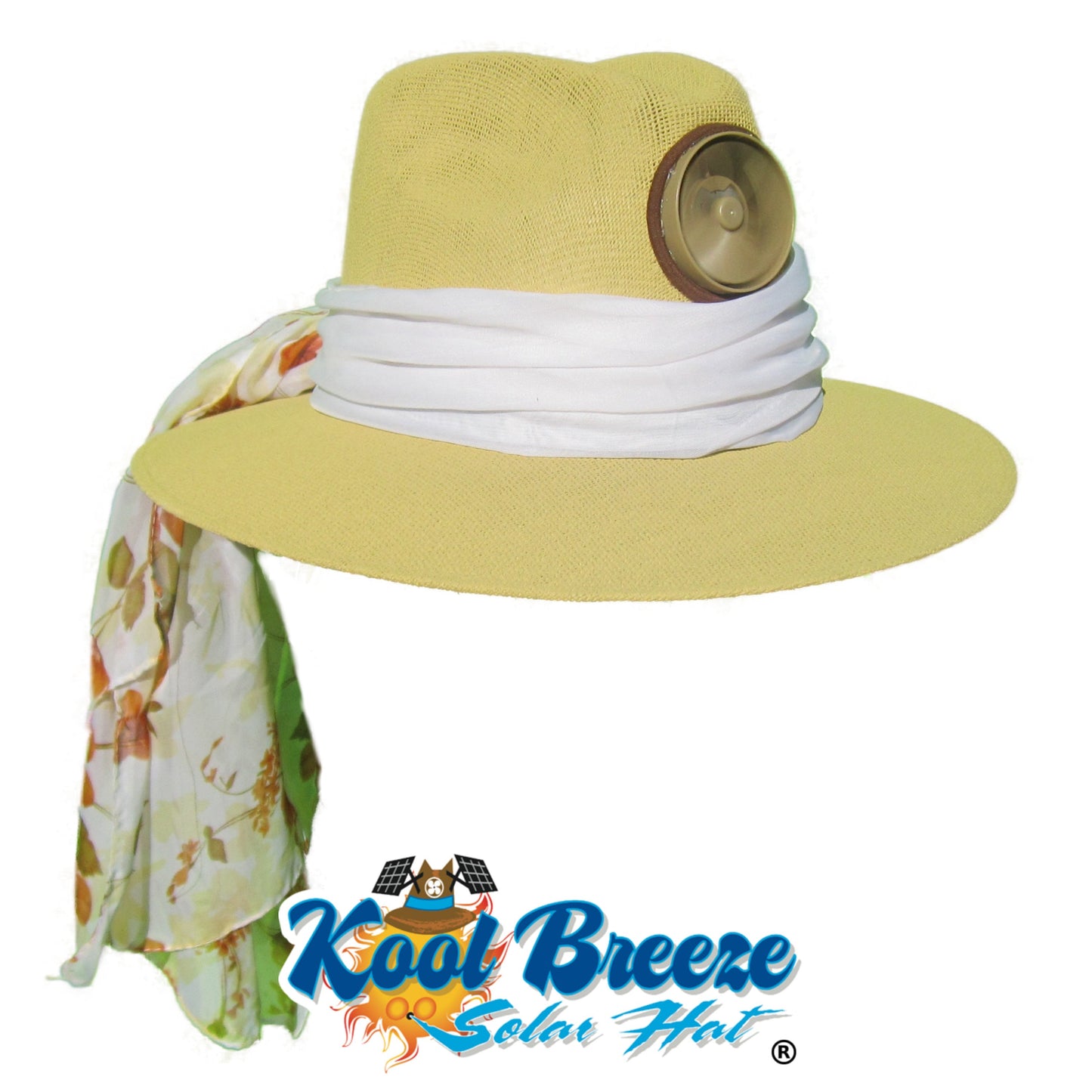 Kool Breeze Solar Lady's Beige straw hat w. Starter Scarf