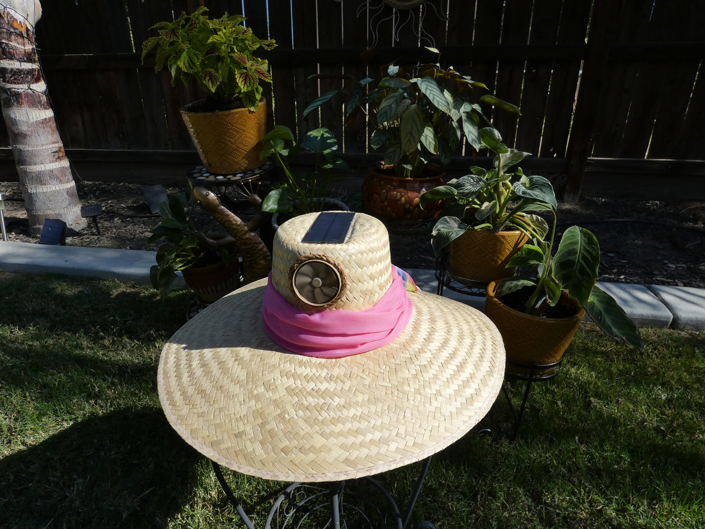 Cowgirl with Scarf Solar Hat - Sun Hat with Fan, Large